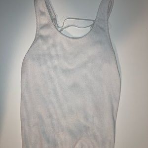 White cropped tank top open back